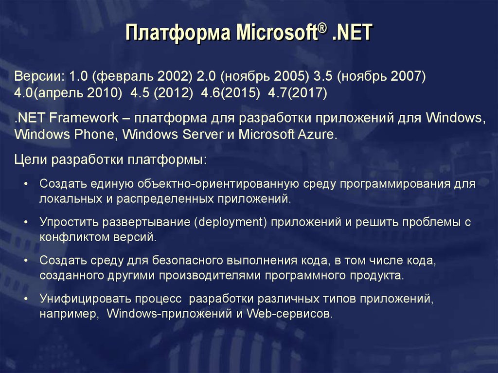 Платформа Microsoft® .NET