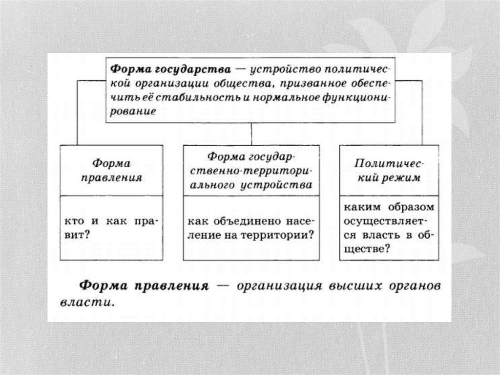 Формы государства схема 10 класс