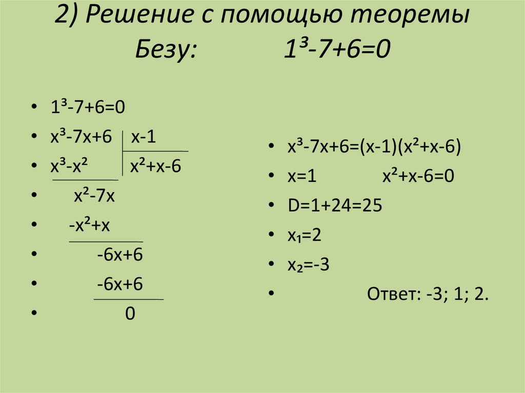 Теорема безу презентация