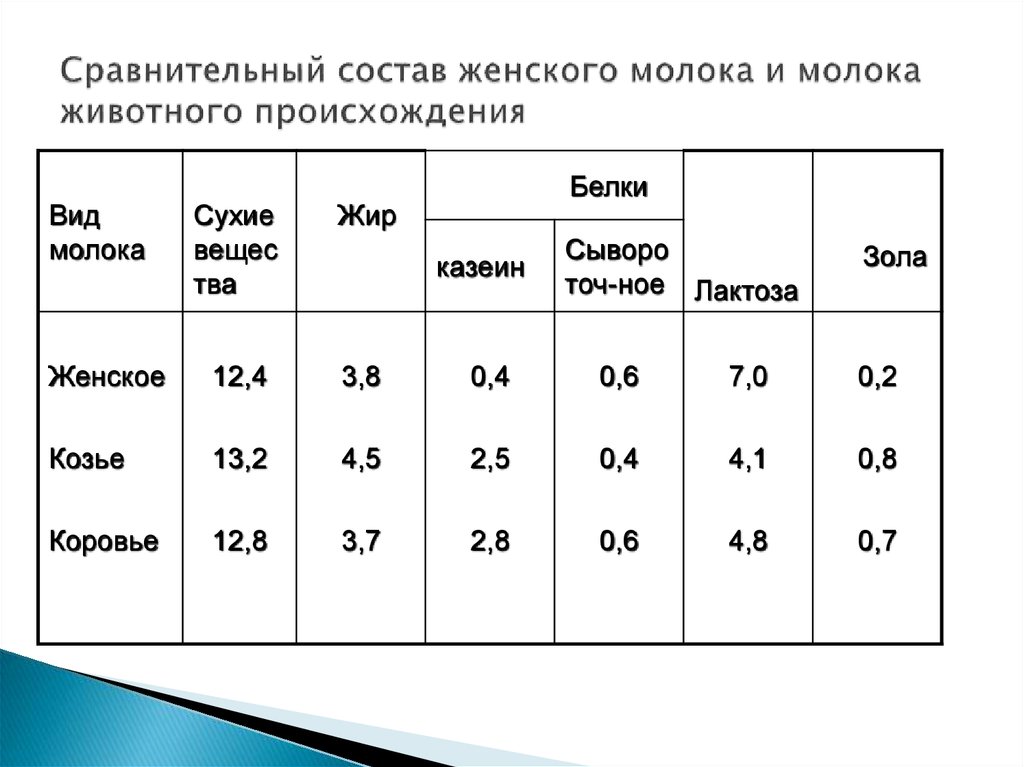 Сколько белка в молоке