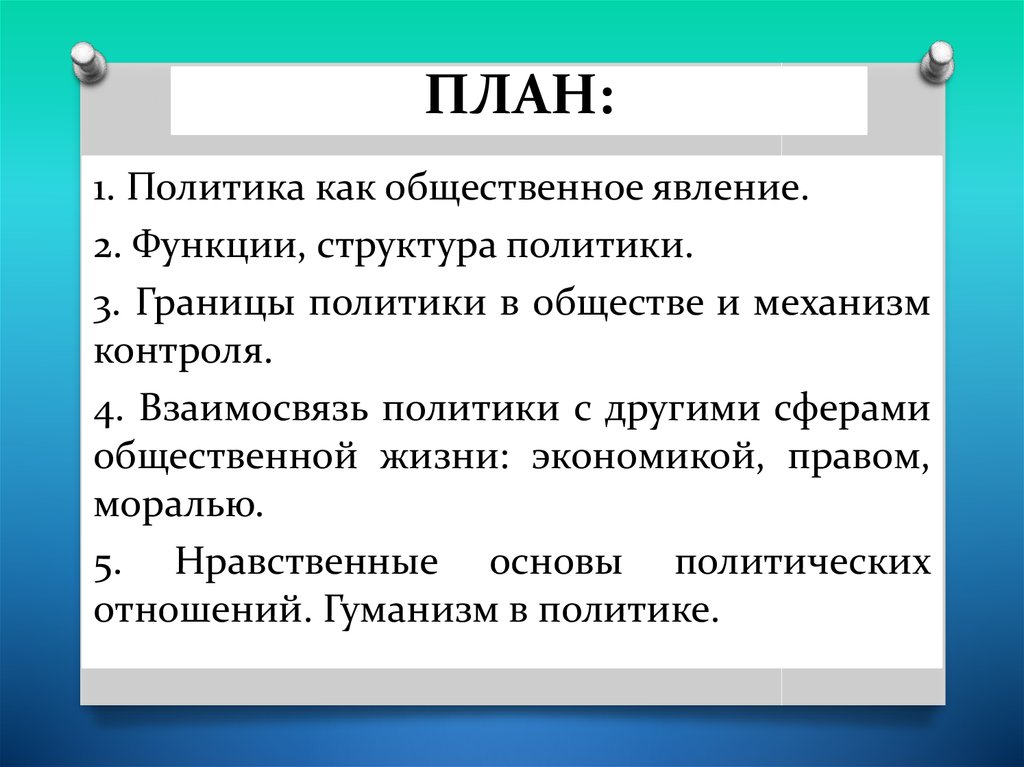 План политической организации