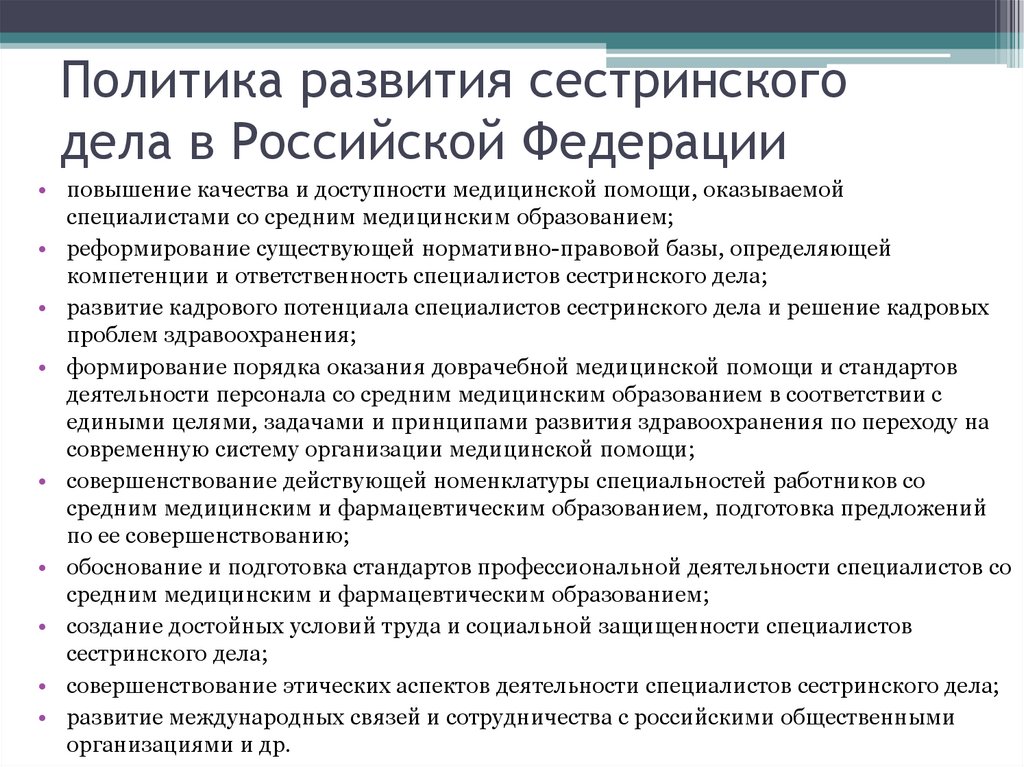 Тесты развитие сестринского дела