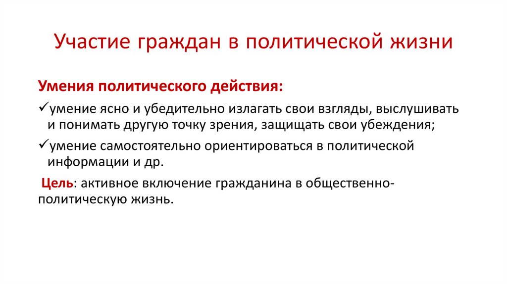 Участие граждан в политической жизни