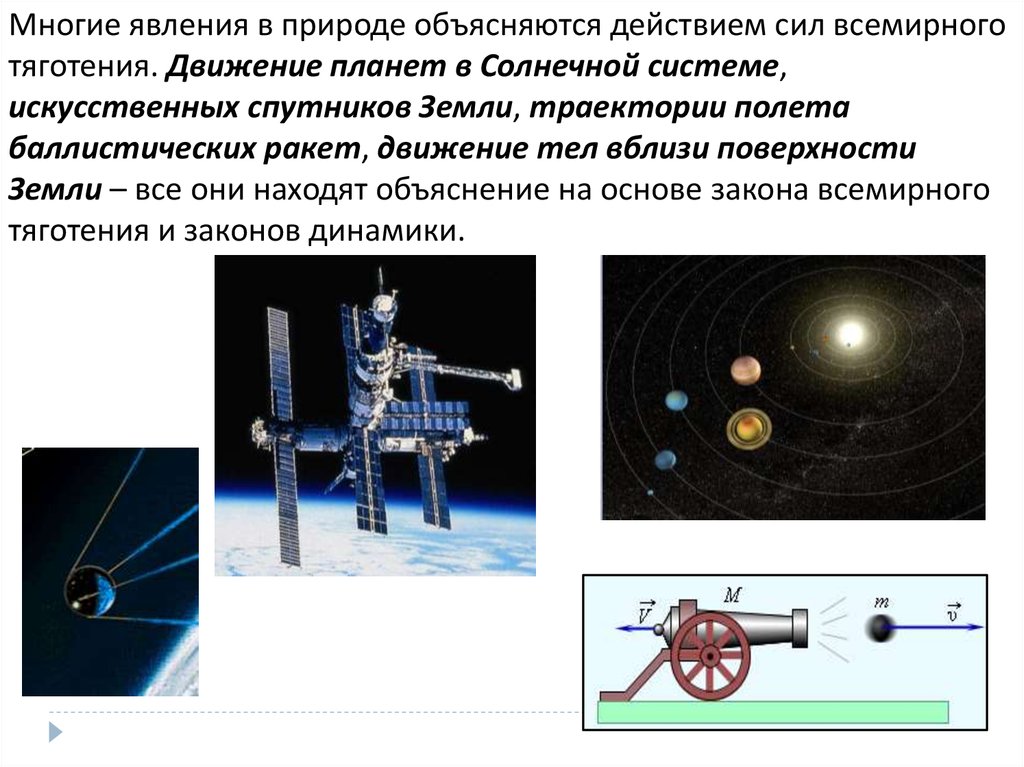 Движение тел вокруг гравитационного тела. Закон Всемирного тяготения физика 9 класс. Явление Всемирного тяготения. Проявление закона Всемирного тяготения. Закон Всемирного тяготения в природе.