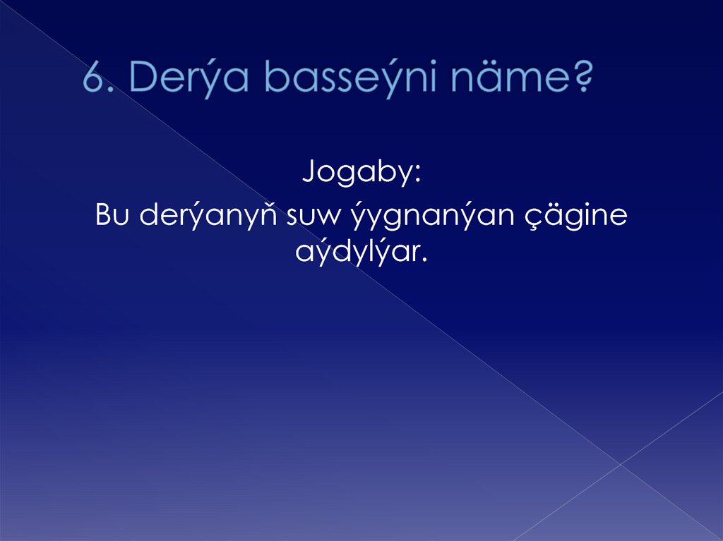 6. Derýa basseýni näme?