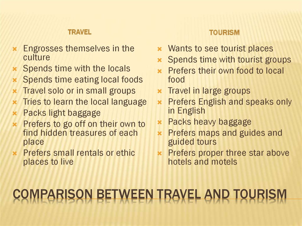 difference of tour and travel