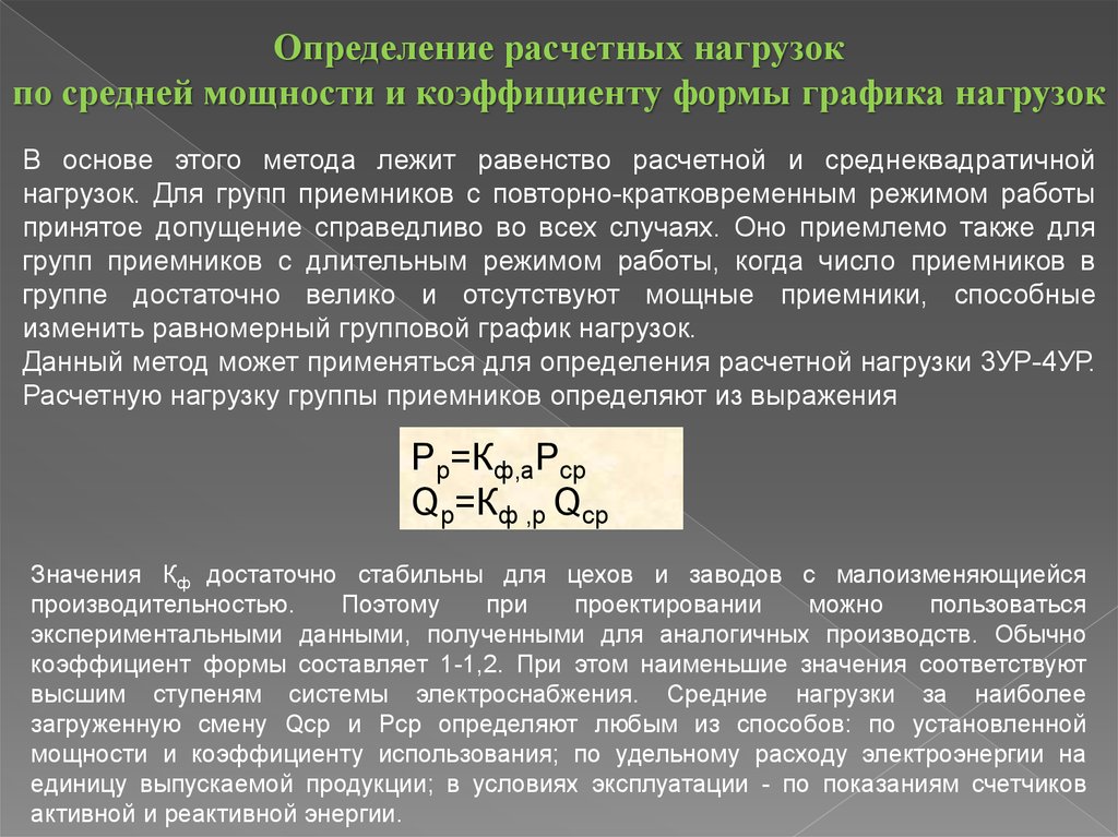 Карта рабочих режимов коэффициент нагрузки