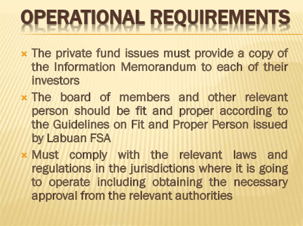 operational requirements