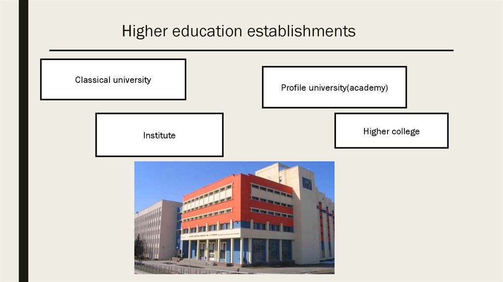 Higher educational establishment