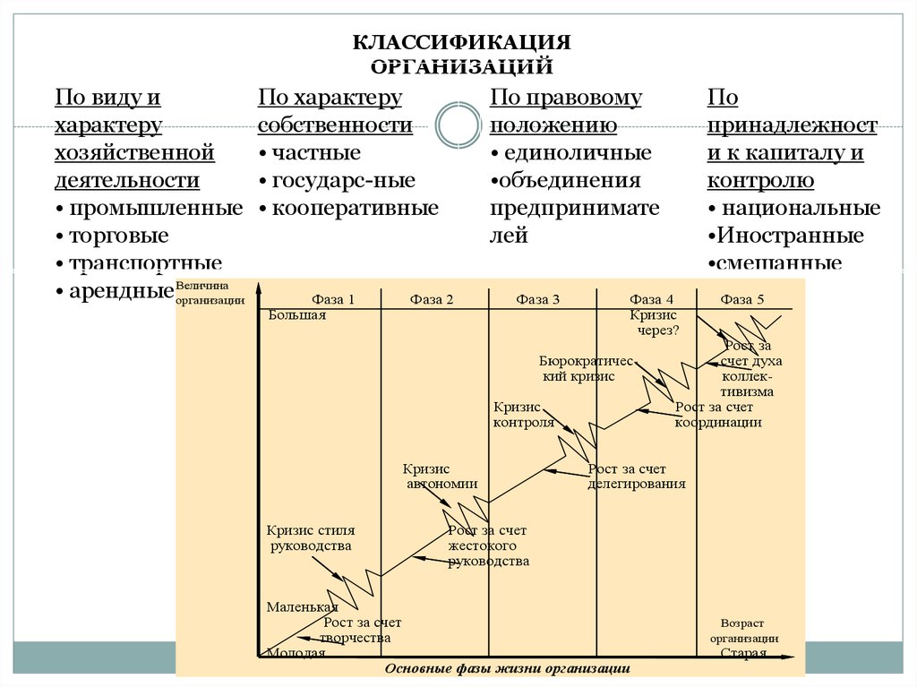 Основные элементы функции организации