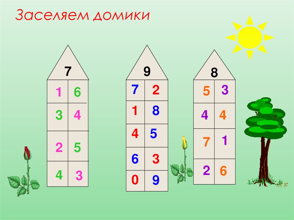 Картинки числовые домики состав числа до 10 шаблоны пустые