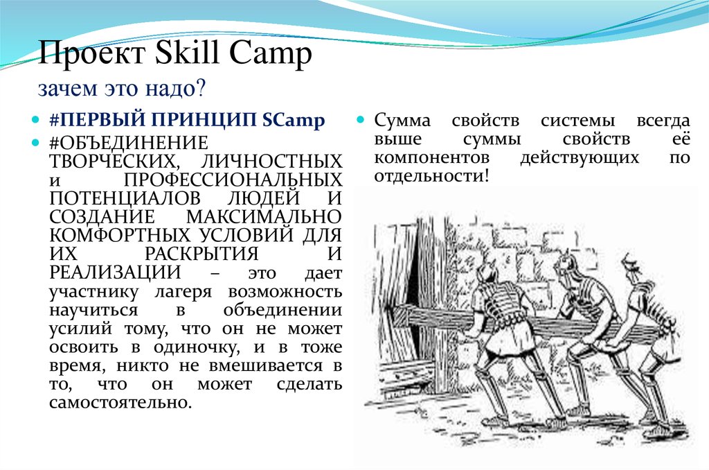 Принцип первый пришел первый ушел. Проект СКИЛЛА. Ять skill Camp.