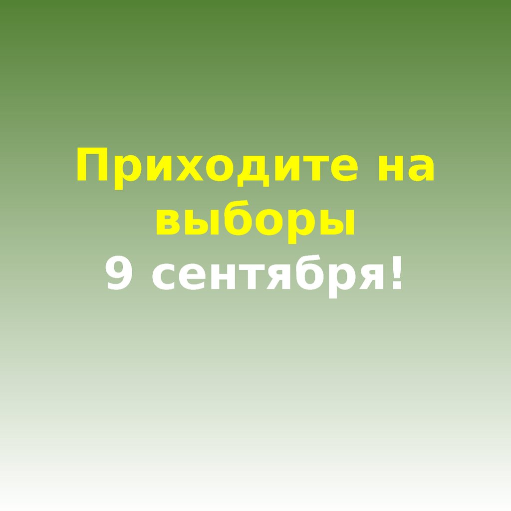 Приходите на выборы 9 сентября!