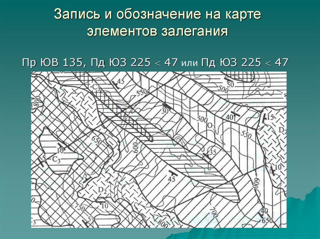 Карта залегания пород