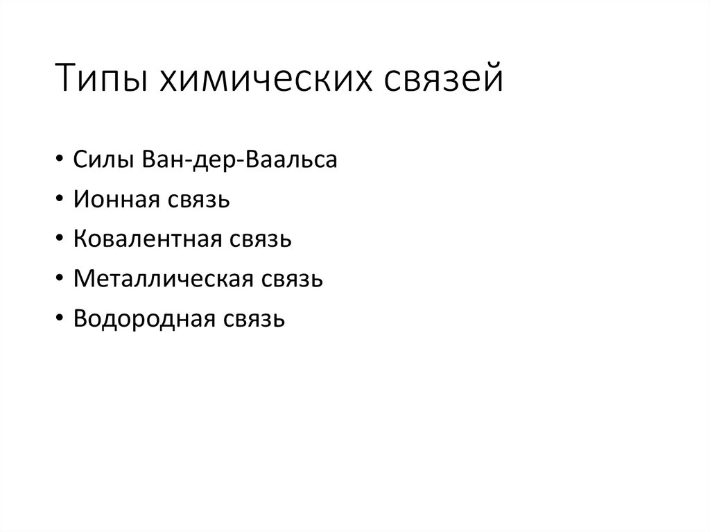 Типы химических связей