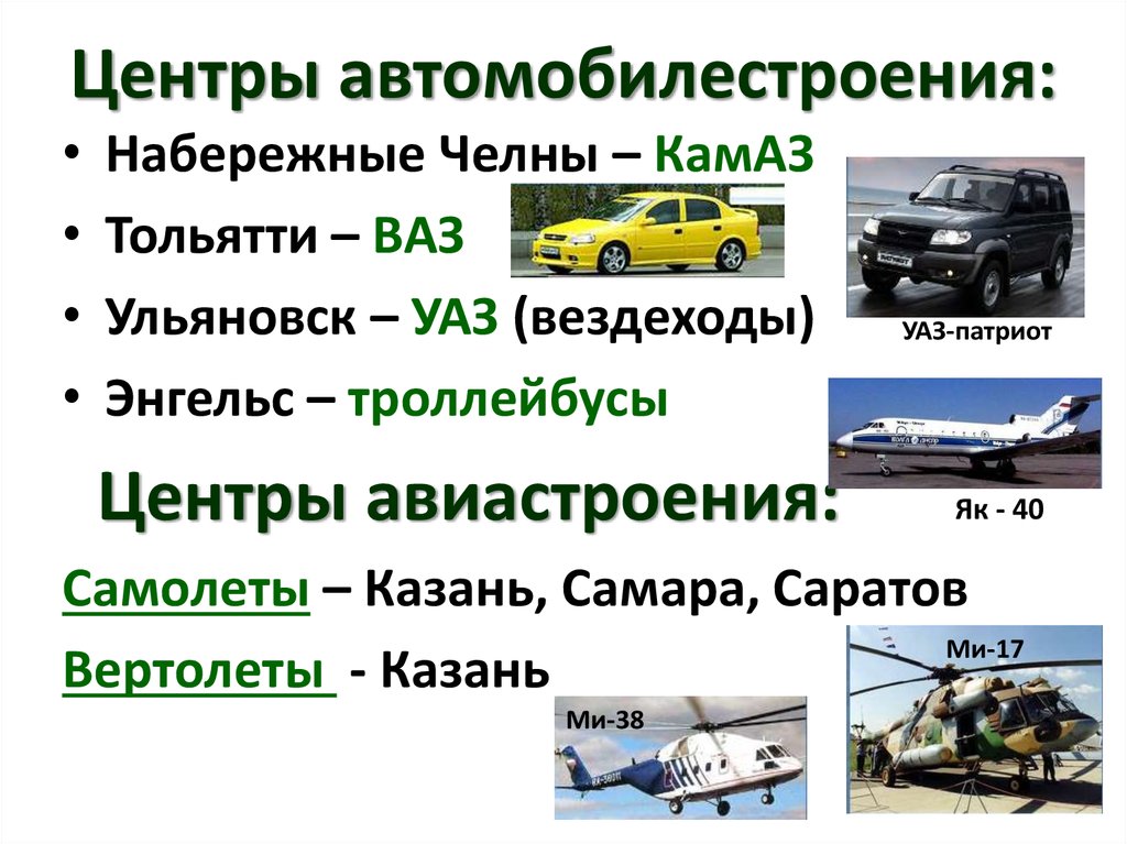 5 центров автомобилестроения в россии