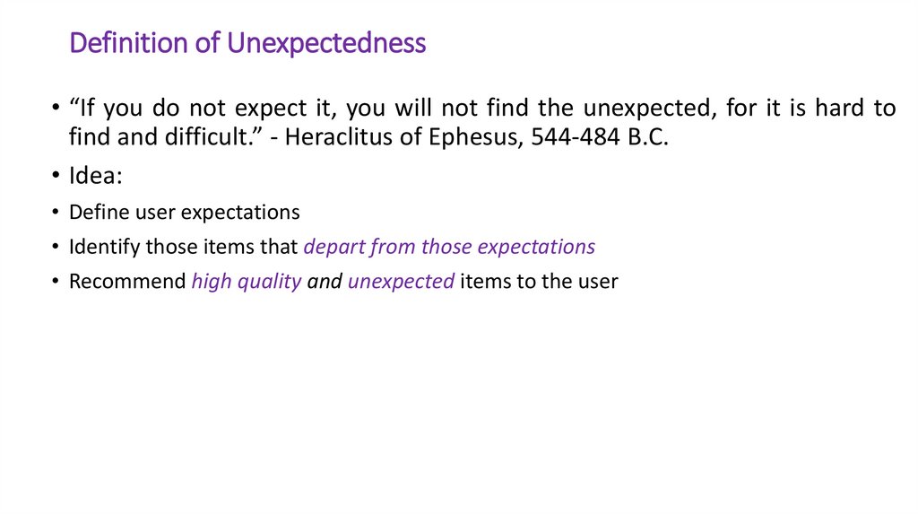 Definition of Unexpectedness