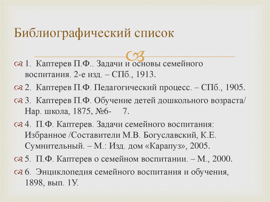 Библиографический список использованной литературы проект по технологии