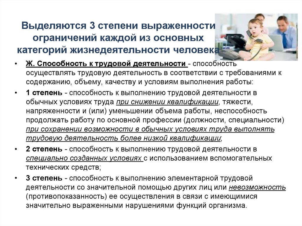 Человек и создание условий для. Инвалидность 3 группа ограничения к трудовой деятельности. Ограничение способности к трудовой деятельности 3,2 степени.. Степени способности к трудовой деятельности. 1 Степень ограничения способности к трудовой деятельности.