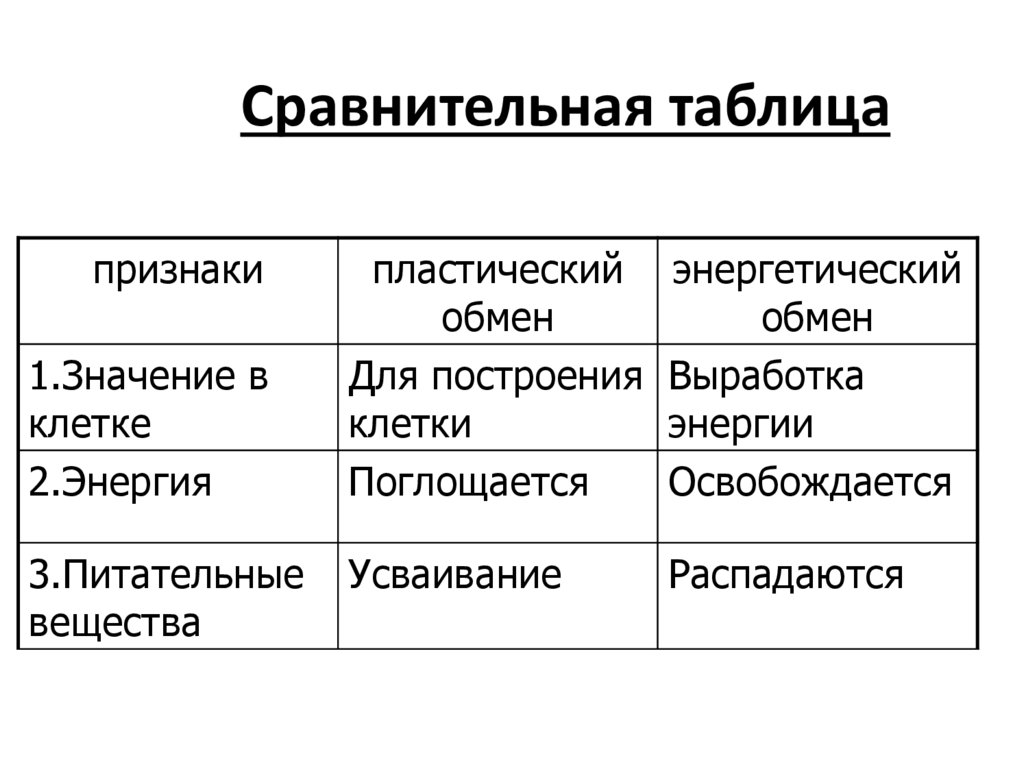 Обмен веществ свойства