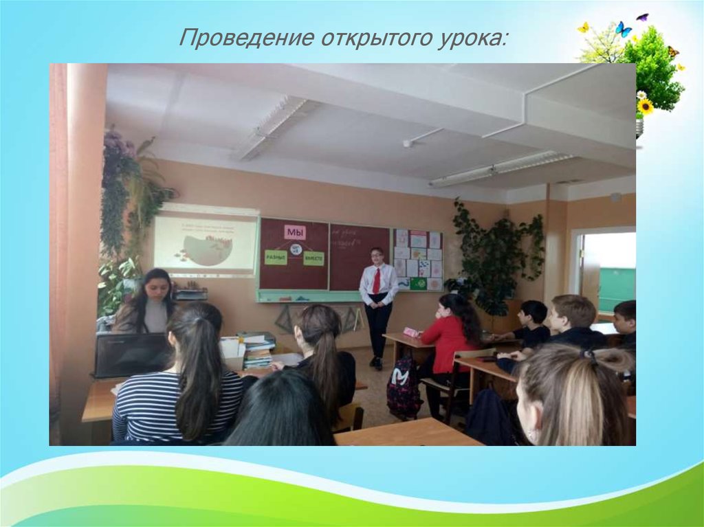 Проведение открытого урока: