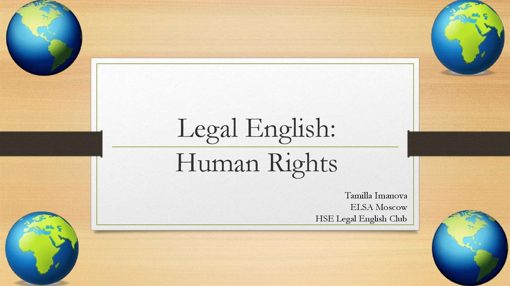 Legal English: Human Rights