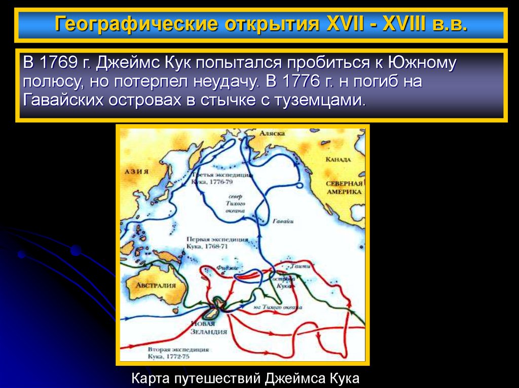 Географические открытия XVII - XVIII в.в.