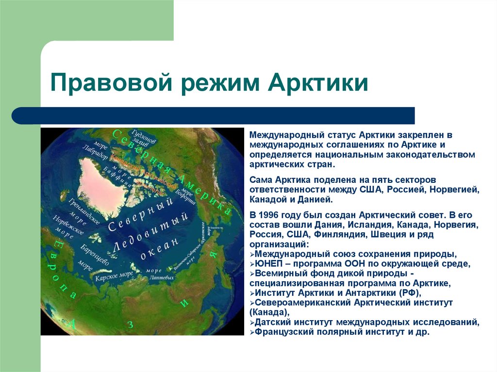 Правовой режим арктики презентация