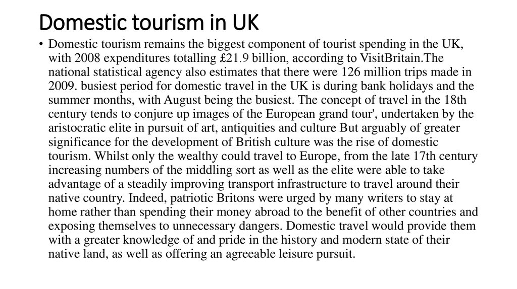 Domestic tourism in UK