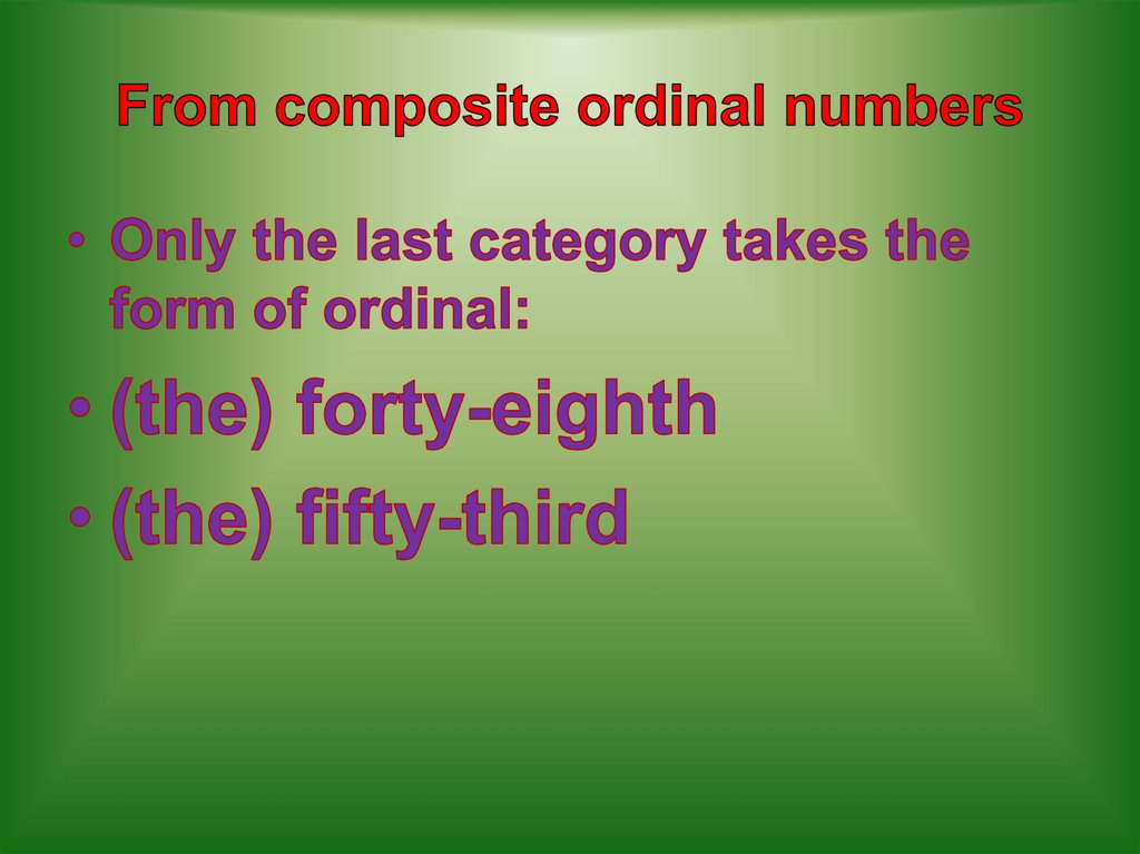From composite ordinal numbers