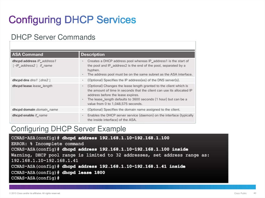 Configuring DHCP Services