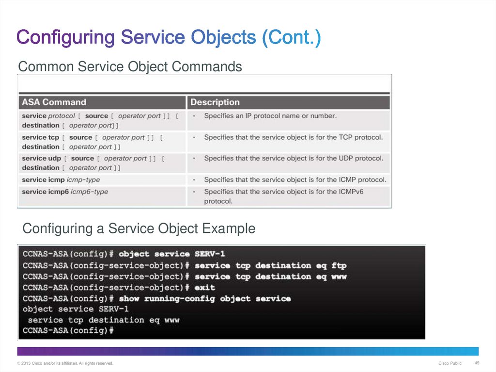 Configuring Service Objects (Cont.)
