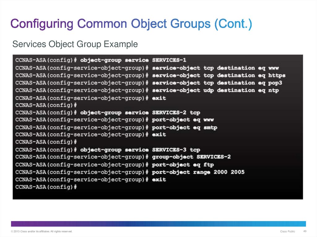 Configuring Common Object Groups (Cont.)