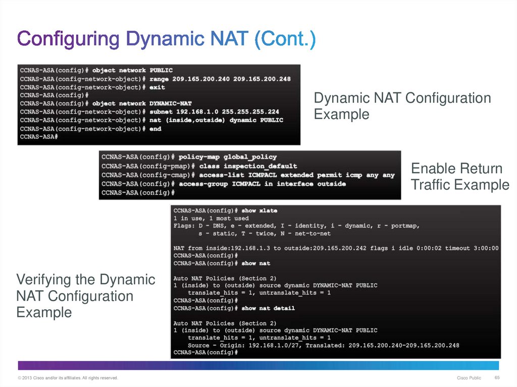 Configuring Dynamic NAT (Cont.)