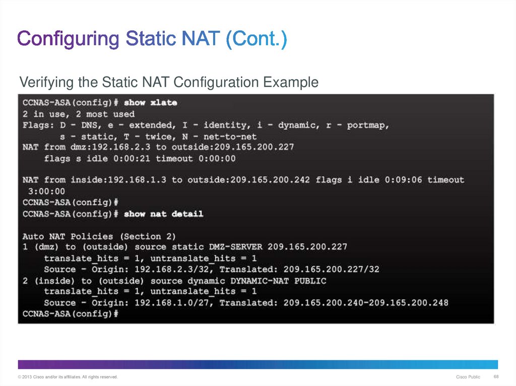 Configuring Static NAT (Cont.)