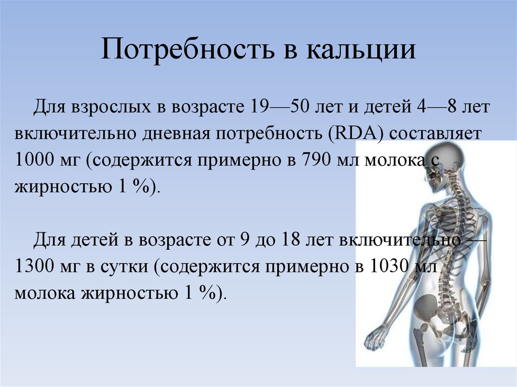 Роль кальция в организме человека проект