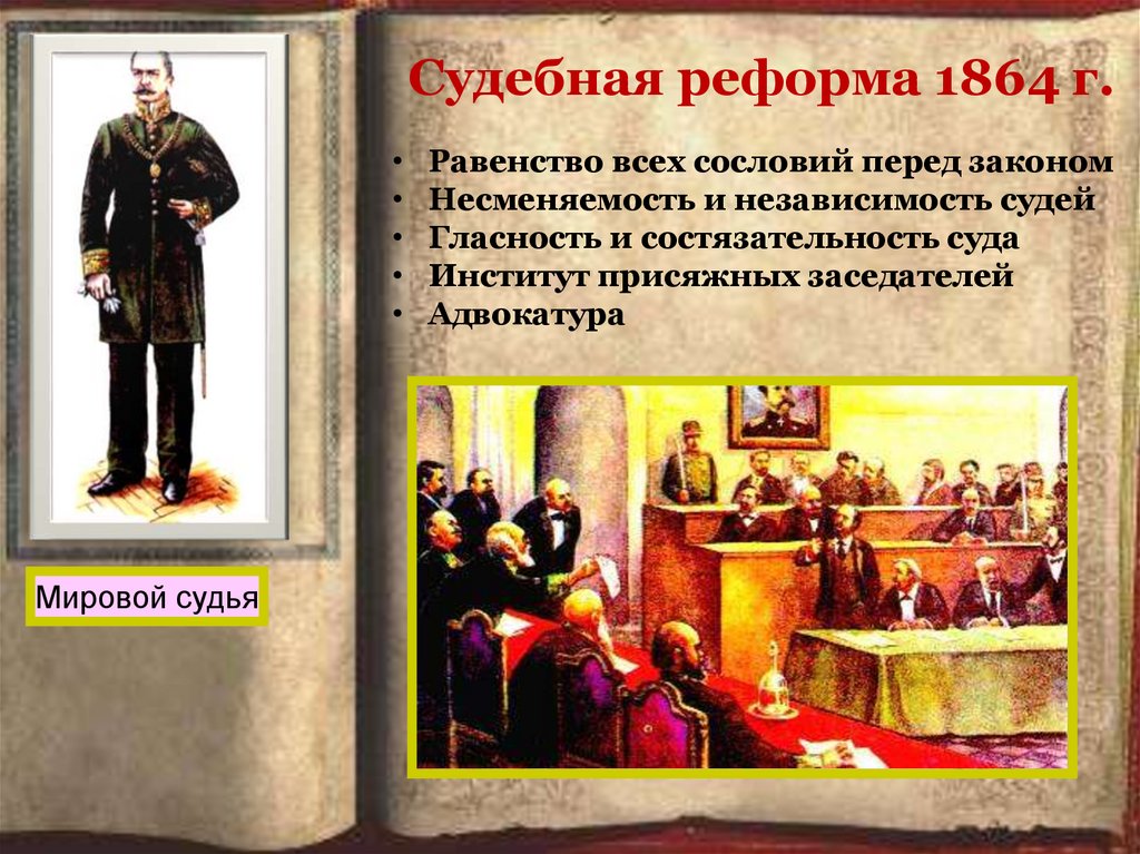 Александр II. Судебная реформа 1862-1864 г. Судебная реформа. Судебная реформа 1864 года Александр 2. Изменения судебной реформы 1864.