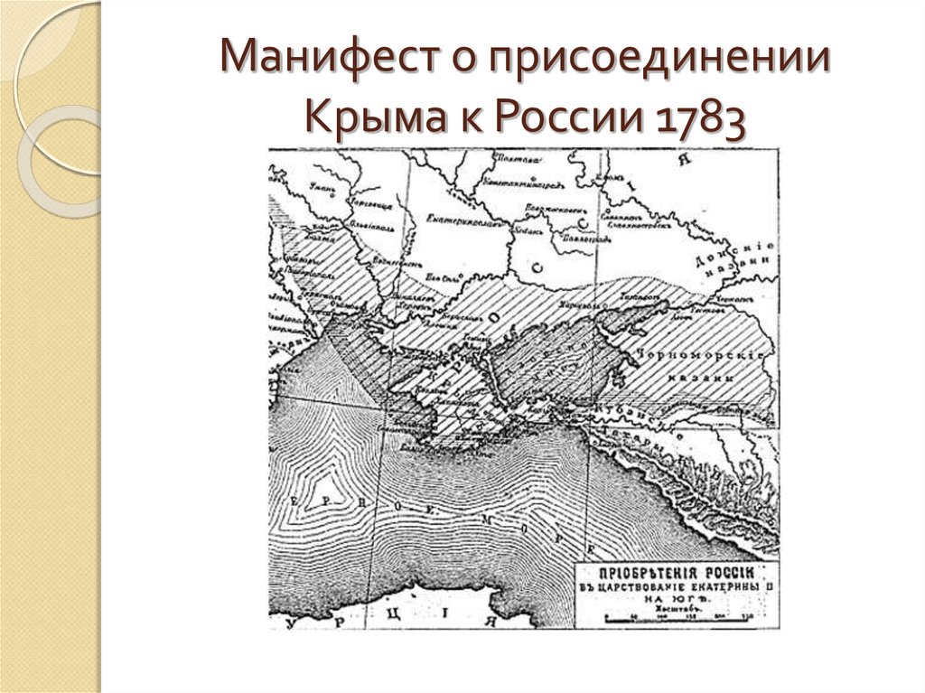 Присоединение крыма при екатерине 2 карта