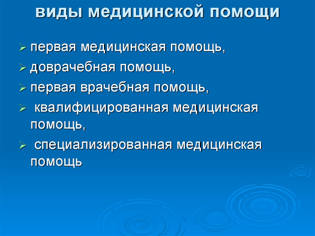 Помогавшая вид. Виды медицинской помощи. Виды первой медицинской помощи. Виды медицинской помощи первая помощь. Виды доврачебной помощи.