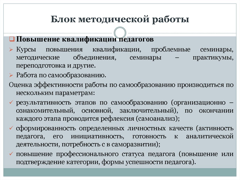 Работа по повышению квалификации учителей