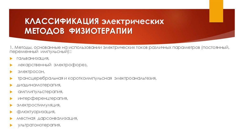 Методы физиотерапии презентация