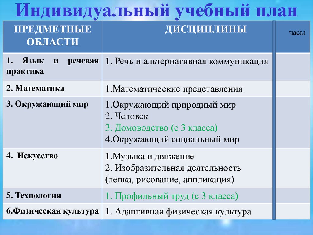 Специальная индивидуальная программа развития и индивидуальный учебный план выберите один ответ