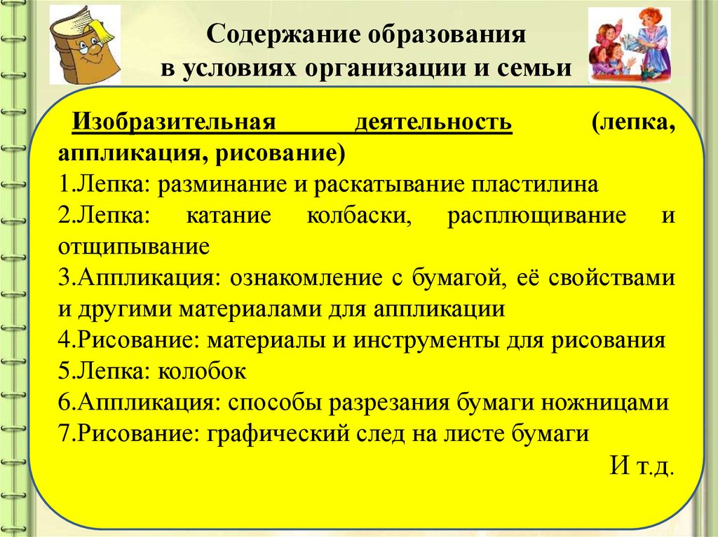 Специальная индивидуальная. Лепка рисование аппликация методы и формы организации деятельности.