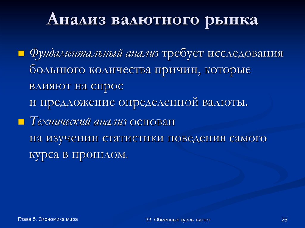 Требует изучения. Анализ валютного рынка. Фундаментальный анализ рынка. Фундаментальный анализ валютного рынка. Методы анализа валютного рынка.