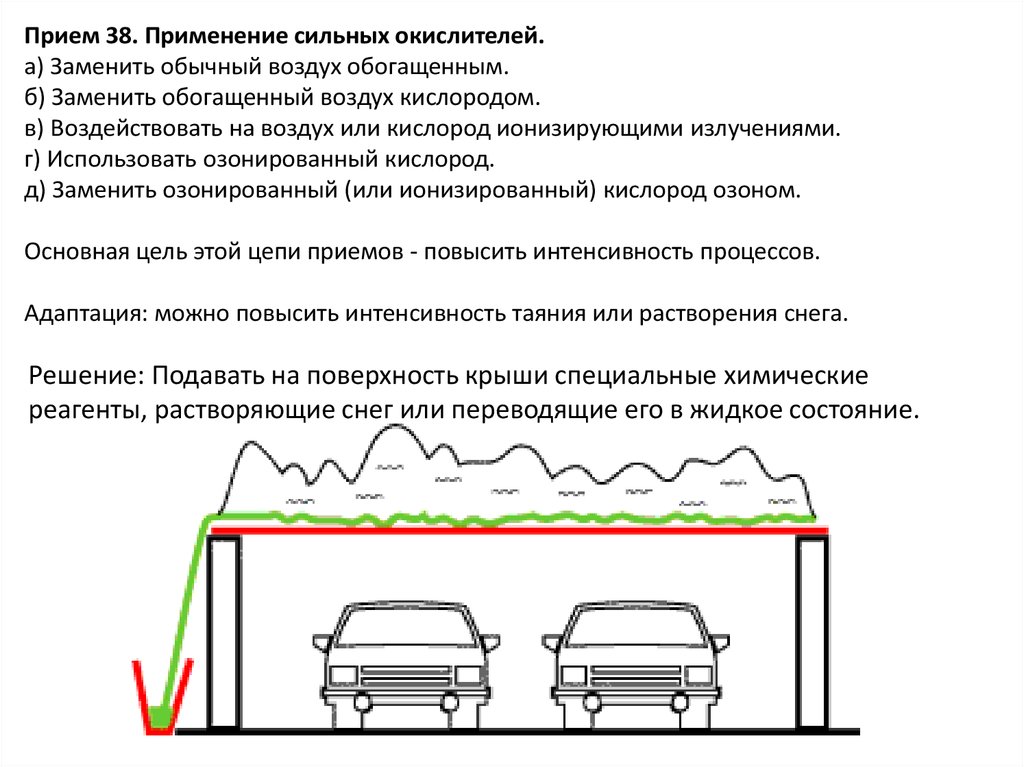 Прием 38. Принцип применения сильных окислителей:. Применение сильных окислителей. Принцип применения сильных окислителей пример ТРИЗ.