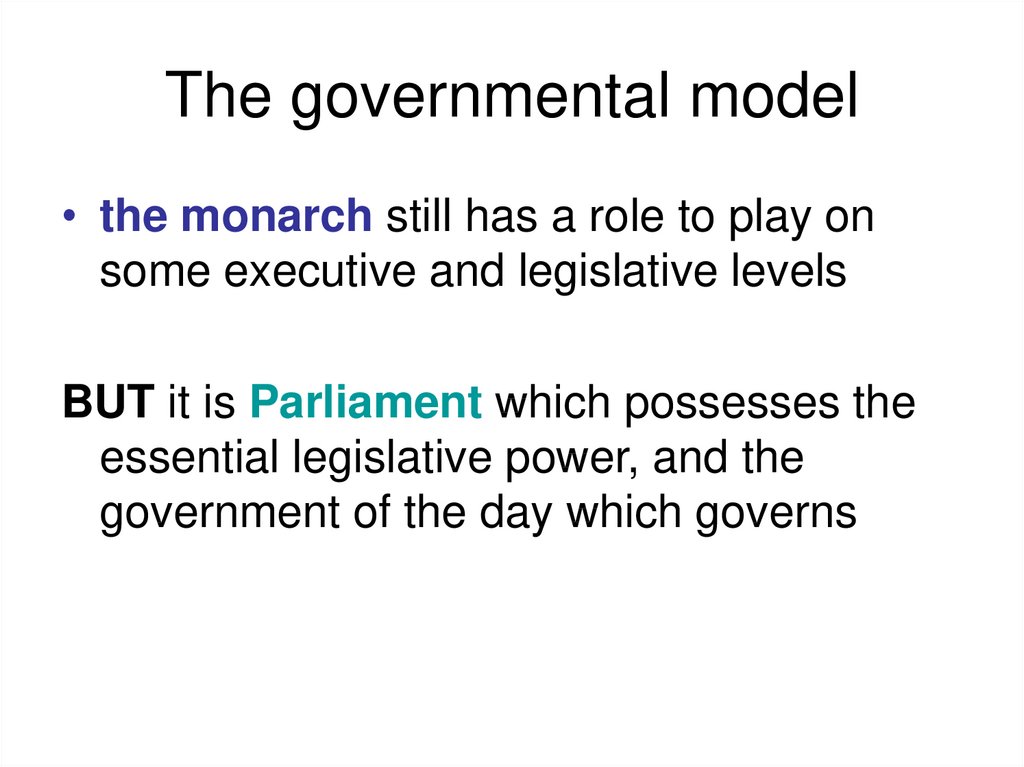The governmental model