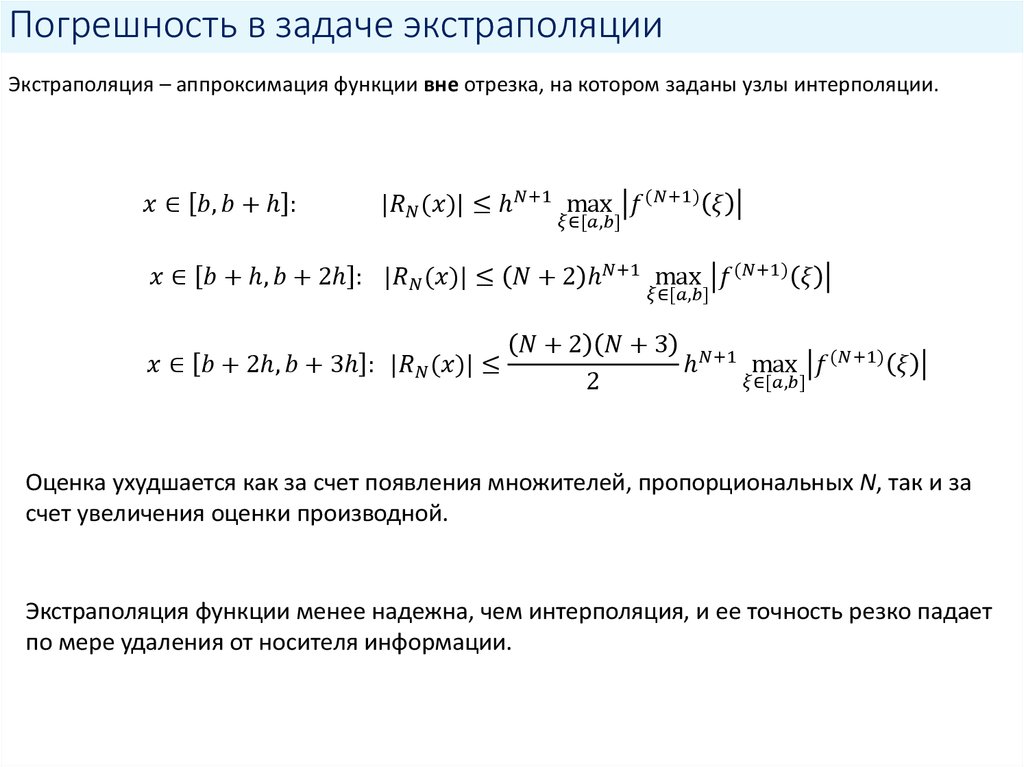 Метод интерполяции. Методы интерполяции и экстраполяции. Метод интерполяции функции. Задача экстраполяции. Экстраполяция функции.