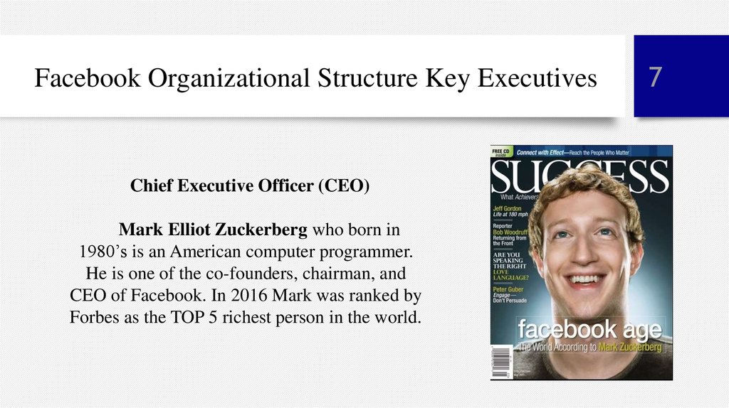 Facebook Organizational Structure Key Executives