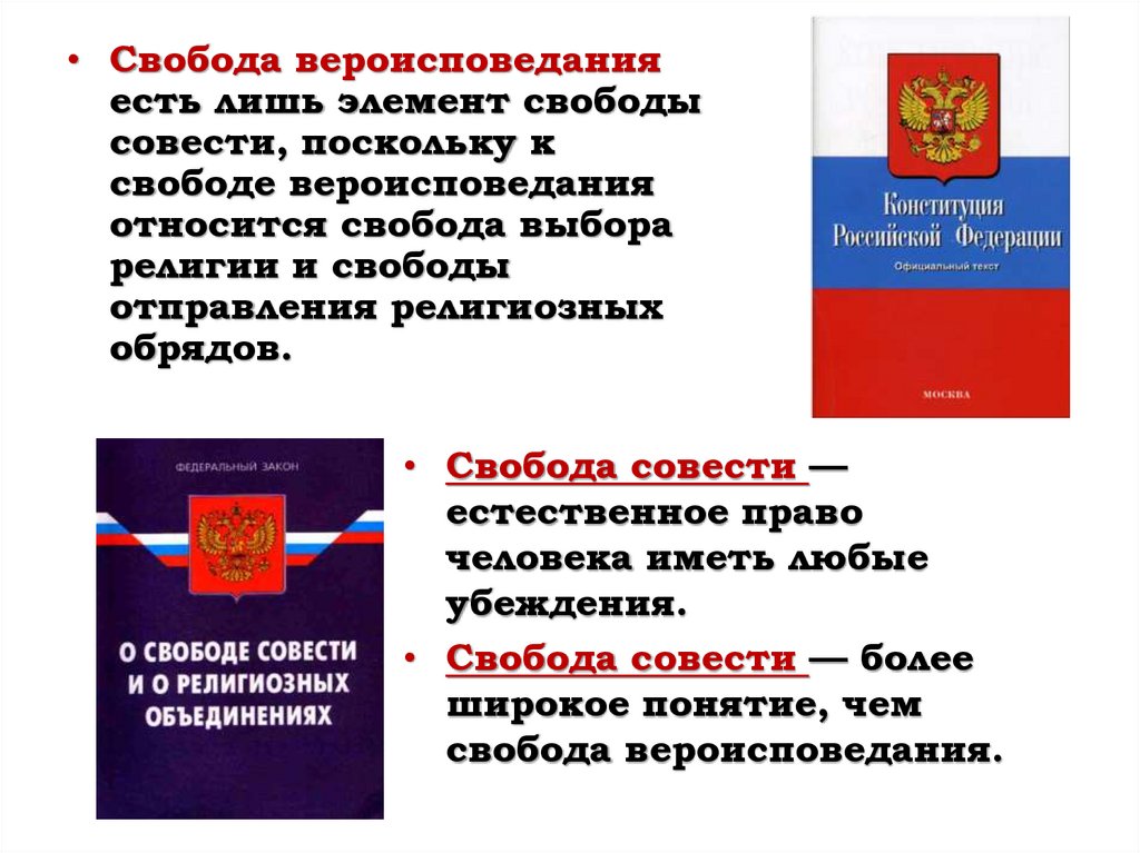 Как реализуется в нашей стране свобода совести проект по обществознанию