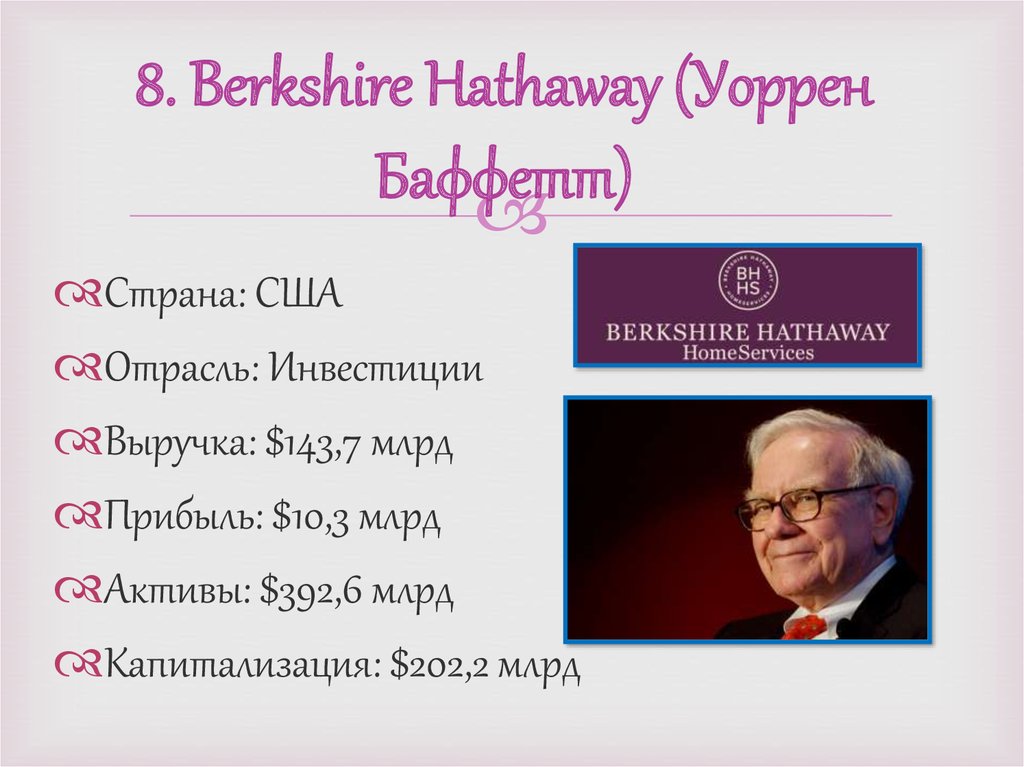 Berkshire hathaway презентация